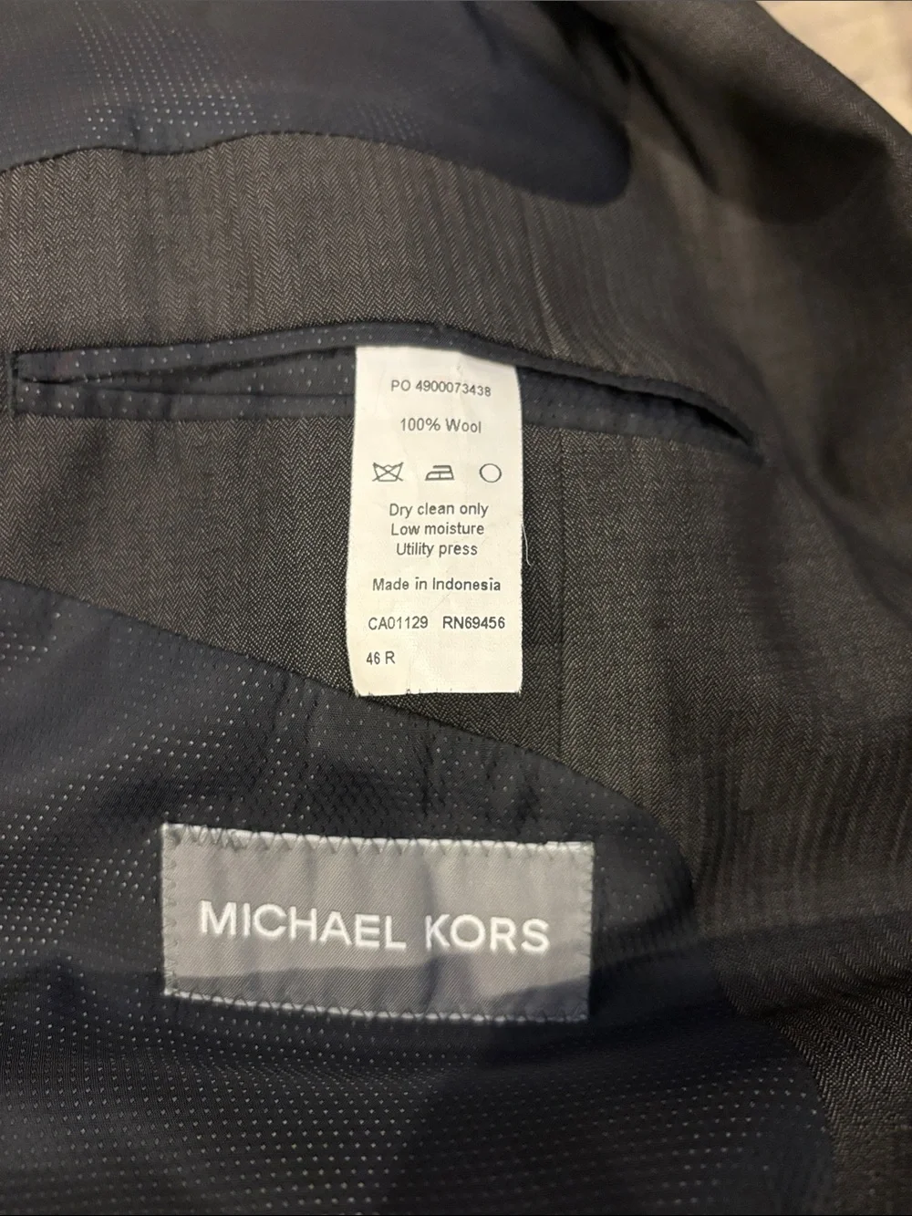 NWOT Michael Kors Charcoal Gray Two-Button Sport Coat Size 46R